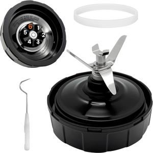 6 Fins Blender Blades Replacement for Nutri Ninja iQ 900 Watts/ 1000W, Blender Blade Replacement Parts for Ninja Compatible with BL480 BL451-70 BL454-70 BL480-70 BL481-70 (4 Inch 18 24 32 oz ONLY)