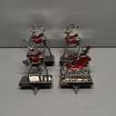 4PCS Christmas Stocking Mantle Holders Set Stand Sign Heavy Weighted Stocking Hooks Fireplace Stocking Hanger for House Holiday Yards Mantle Holder Décor (Mutli,4)