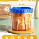 BiuLeon 6 Pack-24 oz Freezer Storage Containers, Plastic Food Storage Containers with Twist Top Lids, BPA Free and Reusable Soup Containers with Lids, Leakproof/Microwave/Dishwasher Safe