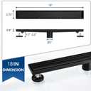 Neodrain 18-Inch Linear Shower Drain with Tile Insert Grate, Matte Black 304 Stainless Steel Rectangle Shower Floor Drain, Linear Drain with Leveling Feet, Hair Strainer