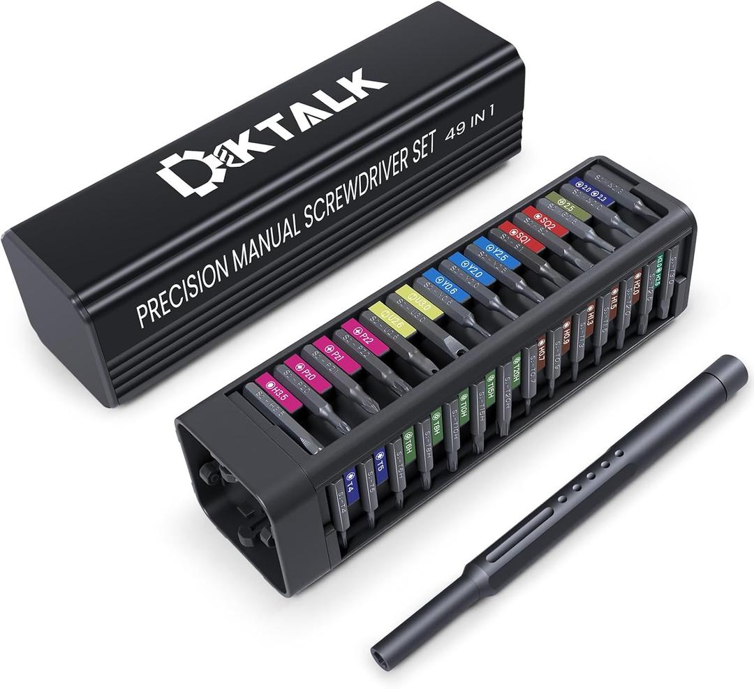 49-in-1 Electronics Repair Tool Kit with Magnetic S2 Bits, Precision Screwdriver, Extended Bits, Tweezers, Pry Tool & Pop-Up Organizer | Phone, Laptop, Camera & Eyeglass Repair Set (Value Pack)