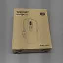 TECKNET USB Wired Mouse, 6-Button Corded Mouse with 4 Adjustable DPI, Optical Computer Mouse with Ergonomic Design and 5FT Cord for Laptop, Chromebook, PC, Desktop, Mac, Notebook-LT.White