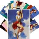 PIXILUV Vintage Postcards (24 pcs 4"x6" each) Active Life of Pinup Girls Vintage Notecards Classic Retro Greeting Card Reprint