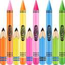 10 Pcs Inflatable Crayons Large Blow up Crayons Set Jumbo Crayon Balloons Crayon Inflatable Pencil for Birthday Photo Prop Party Favor Decor, 5 Colors