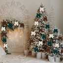 12 Pcs Neutral Velvet Christmas Tree Bows Plush Stuffed Bows for Christmas Tree Hanging Ornament Xmas Fireplace Wreaths Home Decor(Neutral Colors)