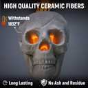 Ceramic Fire Pit Skull Logs for Indoor or Outdoor Fireplaces, Fire Pit, Bonfire, Campfire, Halloween Decor (White-1 pack)
