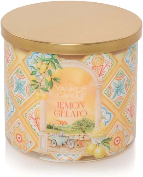 Yankee Candle 3-Wick Decorative Scented Candle, Hello Italy Collection, Lemon Gelato, 14.5 Ounce (Pack of 1)
