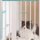 No Pawblems 55" Extra Tall Pet Gate for Cat/Dog, 29-40" Wide Auto Close Tall Dog Gate, 1.37" Ultra Narrow Spacing, NO Drilling Pressure Mounted for Doorways/Hallways, White