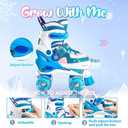 SULIFEEL Rainbow Unicorn 4 Size Adjustable Light up Roller Skates for Girls Boys for Kids (Medium - Big Kid)