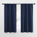 NICETOWN Kitchen Curtains, Short Blackout Curtains & Drapes, Thermal Insulated Blackout Curtain Panels for Kids Room, Play Room (Navy, 34" Wide by 54" Long, 2 PCs)