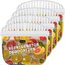 Refrigerator Deodorizer, Newly 2-in-1 Fridge Deodorizer, More Effective Than Baking Soda. Deodorizer Suitable For Refrigerators, Cars & Indoor Spaces, Food-Grade Material, Grapefruit Flavor (4 pcs)
