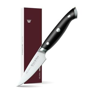 WICKWILLOW 3.5" Paring Knife – Razor Sharp German Steel DIN1.4116 – Precision Fruit & Vegetable Knife for Peeling & Trimming – Full Tang & Ergonomic Handle – Gift Box – Velina Series