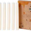 6 Pack Handmade Beeswax Taper Candles,10 inch Pure Beeswax Candles Sticks, 8 Hours Burning Dripless, Unscented Bees Wax Candles for Home Decor,Prayer,Christmas,Party(Cream)