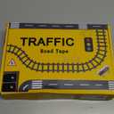Road Tape for Toy Cars & Trains Black Track 3 Rolls Road Tape 197 inch by 1.9 inch, Packing Traffic Signs Stick to Floors and Walls, Quick Cleanup, for Kids Car Play Gift