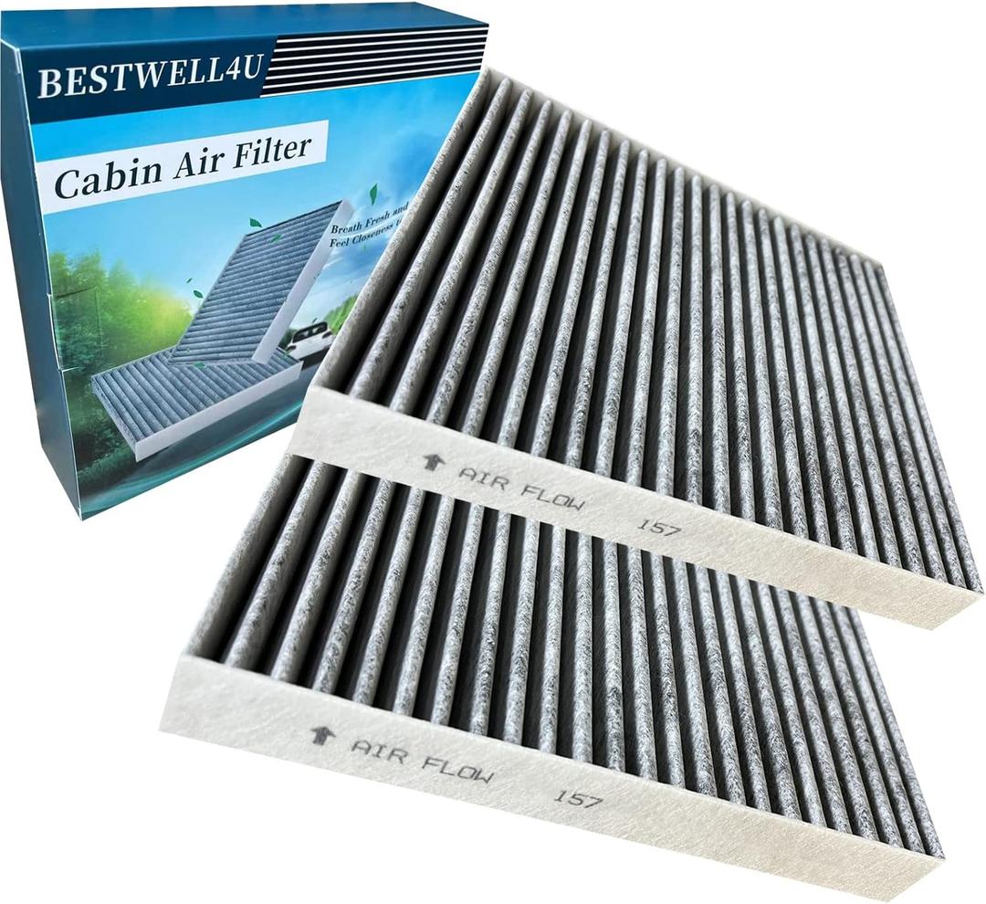  Pack of 2 BW157 Cabin Air Filters for Air Conditioning of AVALON CAMRY COROLLA PRIUS RAV4 Highlander Sienna Venza ES250 ES350 ES300h RX350 RX450H UX200 UX250H CX-9 with Carbon