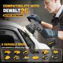VERVEWAVE Cordless Buffer Polisher Kit for Dewalt 20V Battery (No Battery), 6-Inch Orbital Car Polisher Variable Speed 18005500 RPM, 17PCS Polishing Accessories, for Car Polishing/Waxing (Tool Only)