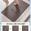 MontVoo -Bath Mat Rug-Rubber Backing Non Slip Quick Dry Absorbent Thin Bathroom Rugs Fit Under Door-Faux Suede Surface Bathroom Floor Mats-Shower Rug for in Front of Bathtub Shower Brown 20"x32"