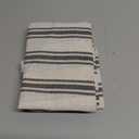 jinchan Linen Striped Valance Window Treatment for Bathroom Living Room Light Filtering Ticking Stripe Farmhouse Valance Curtain 16 Inch Rod Pocket 1 Panel Black on Beige