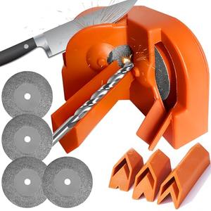 Drill Bit Sharpener,Portable Drill Bit Sharpener,Multipurpose Drill Bit Grinding Sharpener (Orange, Large)
