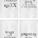 Funny Bathroom Hand Towels, Funny Bathroom Decor, Wash Your Hands You Filthy Animal Decorative Towels, 16x24 Inch Set of 4