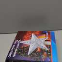 10" Christmas Tree Topper Projector with 6 Projection Modes, Lighted Christmas Tree Topper Star Built-in LED Rotation Light, 3D Glitter Dynamic TreeTop for Xmas Holiday Party Decorations Gift (Silver)