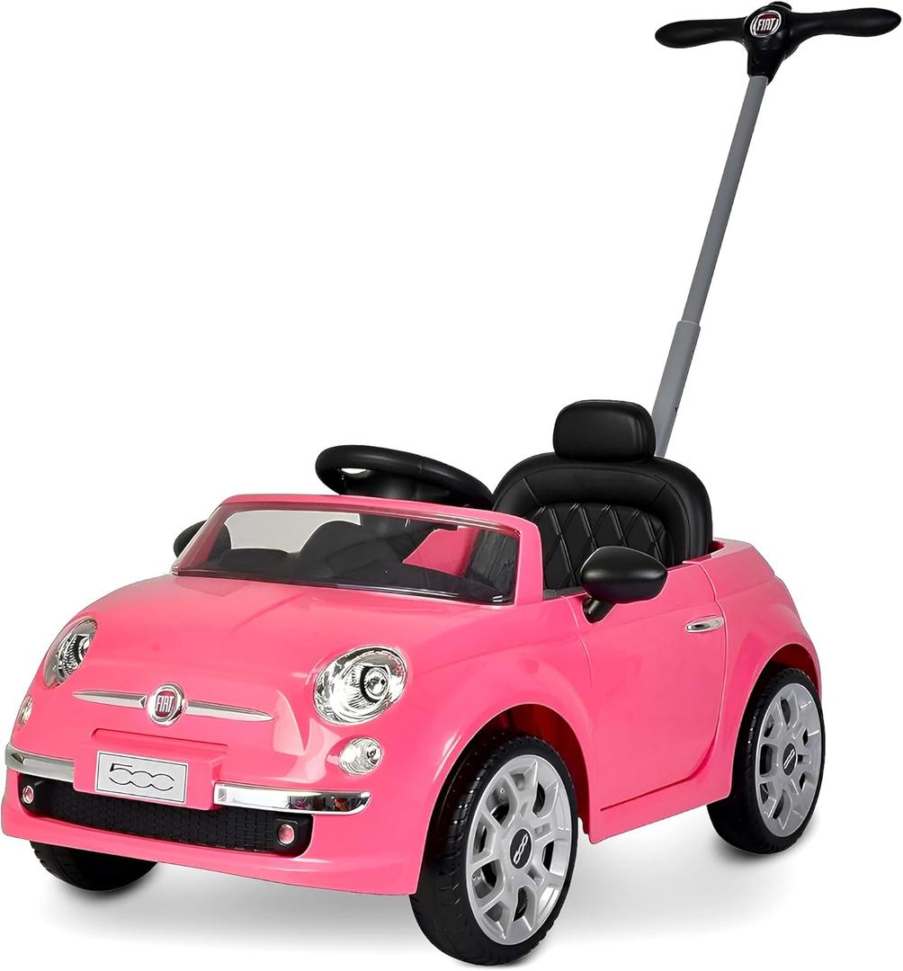 Best Ride On Cars Fiat 500 Push Car, Pink, Large