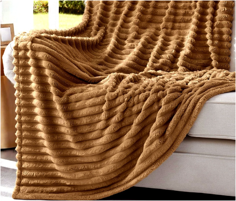 Heavy Twin Blanket for Winter, Brown, 50x60 Inches