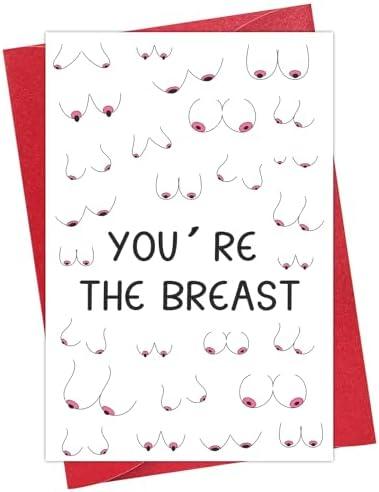 D4DREAM Naughty Valentines Day Card for Wife Husband You're the B*east Valentines Day Gifts for Her Him Girlfriend Boyfriend Women Rude Anniversary Birthday Card Cheeky Greeting Gift Card