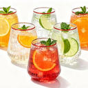 BESTSTAR 36 Pcs 12 oz Plastic Clear Ribbed Glasses, Origami Ripple Disposable Champagne Glasses Elegant Whiskey Glasses Ideal for Weddings, Bars, Christmas, Halloween, Pool Party, Daily Use