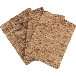 Trademark Innovations 16"x 12" Rectangular Woven Indoor or Outdoor Placemats of Natural Water Hyacinth (Set of 4)