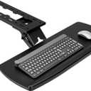 AX WABER Keyboard Tray Under Desk with Storage Drawer, Height Adjustable Keyboard Tray Slide Out 360 Swivel Tilt, Ergonomic Under Desk Mount Keyboard & Mouse Holder for Gaming Home Office, Black, 25 Inch