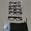 NORPERWIS Reading Glasses 5 Pairs Quality Readers Spring Hinge Glasses for Reading for Men and Women (5BLACK, 1.75)