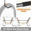 TORACK Overhead Bike Rack for Garage, Ceiling-Mounted Bicycle Storage Hooks for 2 Bikes (Horizontal) or 4 Bikes (Vertical), Adjustable Bicycle Hooks for Mountain, Road Bike