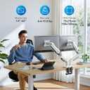 HUANUO Dual Monitor Stand - Full Adjustable Monitor Desk Mount Swivel Vesa Bracket with C Clamp, Grommet Mounting Base for 13 to 32 Inch Computer Screens - Each Arm Holds 4.4 to 19.8lbs - White