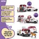 Schleich Horse Club - 90 PC Mobile Vet with Trailer Playset - Includes Toy Horse Figurine, Poseable Veterinarian Figure, Moveable Truck and Accessories - Interactive Play Toys for Kids Ages 5+| 42704