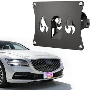 Front License Plate Frame Compatible with Genesis G70 G80 G90 GV70 GV80, No-Drill Grille Mount License Plate Holder with Screws, Anti-Theft Car Accessories