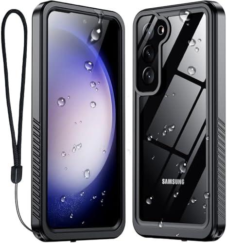 SPIDERCASE for Samsung Galaxy S23 Case Waterproof,Built-in [ Screen + Camera Lens Protector][IP68 Underwater] Full Protection Heavy Duty Shockproof Anti-Scratched Phone Case,Black