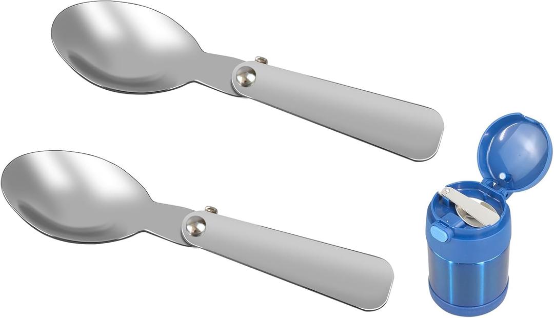 LOWOAH Replacement Spoon Compatible with Thermos Funtainer 10oz Food Jar, Stainless Steel Spoon, Dishwasher Safe (2 spoons)