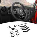 for Wrangler JK Interior Trim Kit Dash AC Vent Trim Ring for Jeep Wrangler JK JKU 2011-2017 4-Door Black Interior Accessories 12pcs