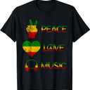 Love Peace Music Rasta Reggae Rastafari Roots Reggae Pride T-Shirt, 4X
