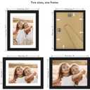 Hongkee 9x12 Picture Frame with Glass, Display Pictures 7x10 with Mat or 9 x 12 without Mat - Wall and Tabletop, 9 by 12 Photo Wooden Frames (Black, 1 Pack)