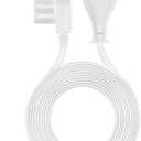 AGVEE 12ft TV Power Cord, 90 Degree Angled L-Shaped UL Listed 2-Prong AC Power Cable IEC C7 C8 Compatible with Samsung LG Sony Insignia Apple TV LCD LED, Vizio Roku JBL Partybox, White