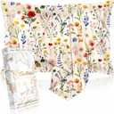 2 Pack Mulberry Silk Pillowcase for Hair and Skin - Standard Size 26 x 20 Inches with Hidden Zipper 19 Momme Beige Flower Soft Sleeping Silk Pillow Case for Women, Moms