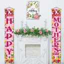 Happy Mothers Day Banner, 71" X 12" Mother's Day Decorations Porch Sign, Mother Day Banner for Outside Inside Door