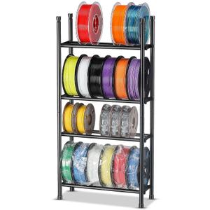 AHOWPD Desktop 3D Printer Filament Storage Rack - Tabletop 2-Tier Stackable Organizer for Filament Spools, Holds 5 Spools per Layer, Expandable to 4 Layers for PLA/ABS/TPU Filament (4-Tier)