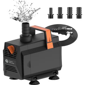 AquaMiracle 880GPH Aquarium Water Pumps (3330L/H, 45W) Fountain Pump Pond Pump Submersible Water Pump with Flow Control for Fountain, Waterfall, Statuary, Filtration, Water feature, Hydroponics