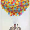 Open Road Brands Disney Pixar Up House and Balloons Gallery Wrapped Canvas Wall Decor - Large Up Canvas Wall Art for Kids' Bedroom, Nursery or Home Decor (Yellow), Size: 15.25" W X 22.875" H X 1" D
