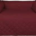 Pet Furniture Protector Non-Slip Water-Resistant Cover for Dogs and Cats with 3-Sided Bolster Soft Fabric - Medium, Cranberry