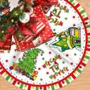 Christmas Tree Skirt Welcome to Whoville Tree Skirt White Whoville Christmas Decorations 48 Inch Merry Christmas Party Home Decor