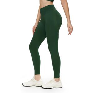 NANJI Seamless Leggings for Women - Scrunch Butt Lifting No Front Seam Mid Waist Squat Proof Active Workout Gym Yoga Pants (Green)
